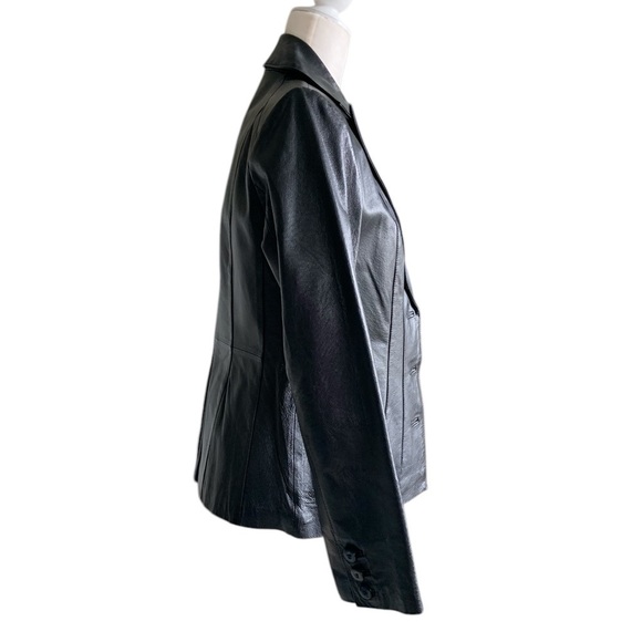 East 5 Classic Black Leather Women's blazer - Picture 4 of 15